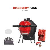Kamado Joe Big Pack DISCOVERY (1Kamado Big2, 1 housse,1 grille en fonte, 1 planque en fonte, 1 pierre à pizza, 1 sac de charbon, 1 allume feux)